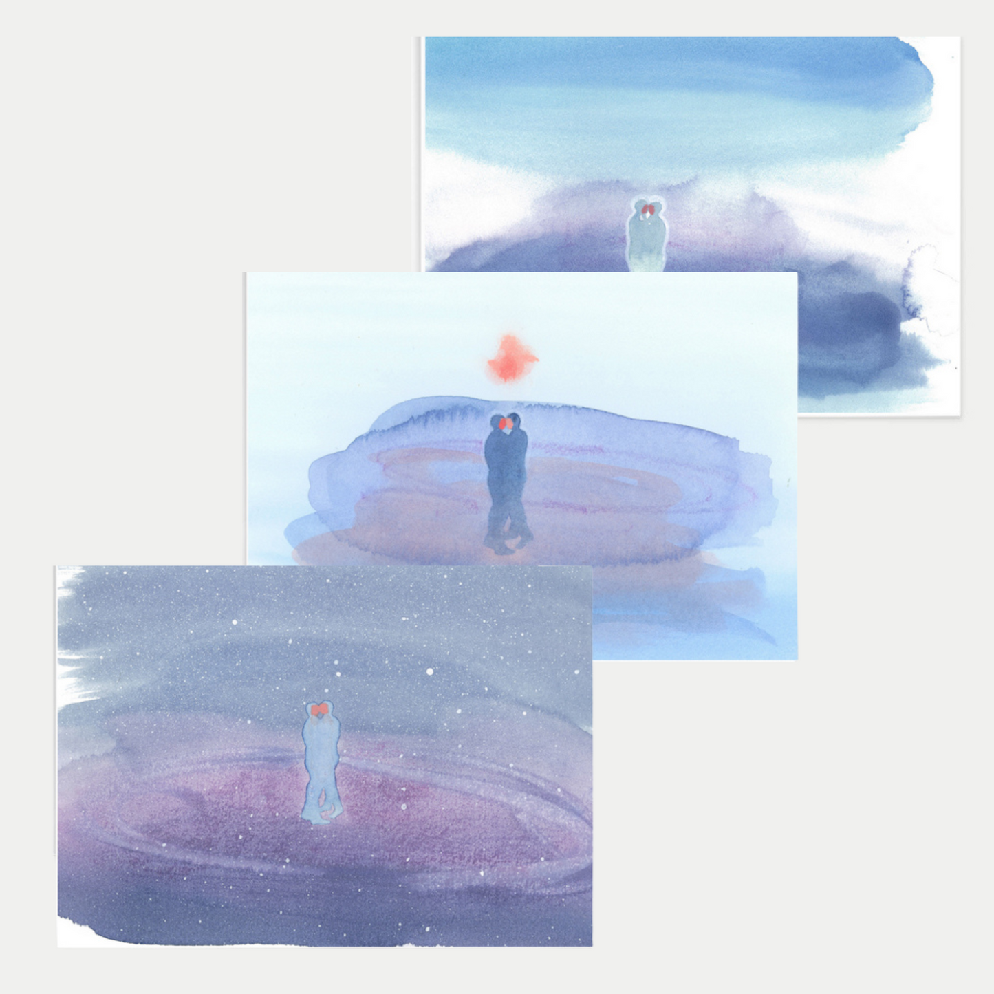 Love I, II & II Greeting Cards Set of 3