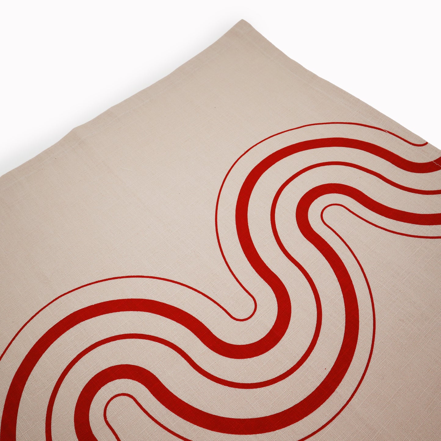 Champagne Pink & Garnet Red Handprinted Linen Napkin Set of 2