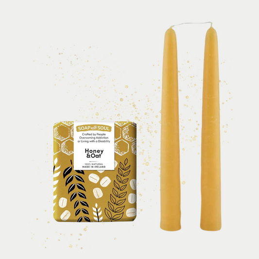 Honey & Oat Soap & Beeswax Candle Gift Set