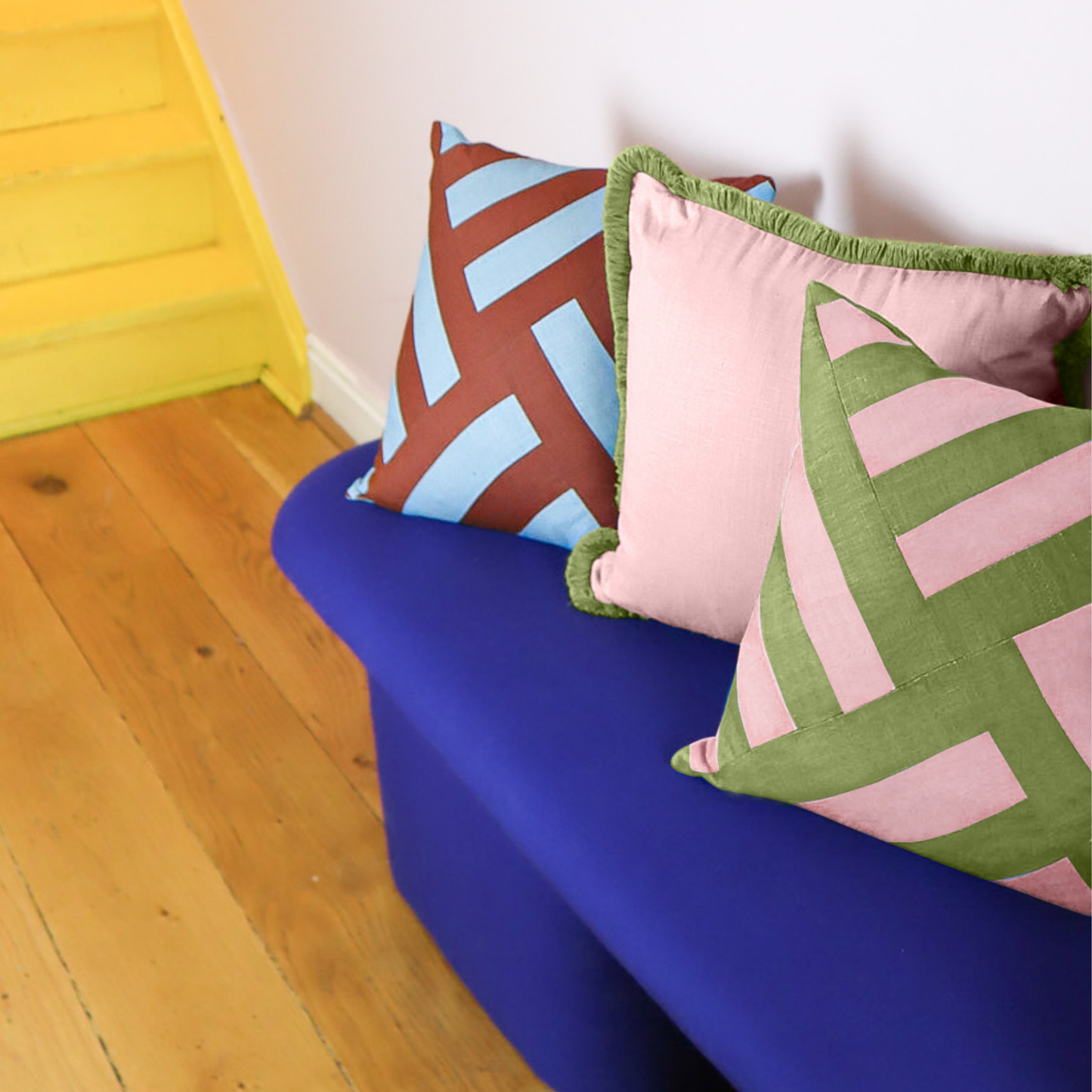 Linen Patchwork Cushion | Fern & Blossom