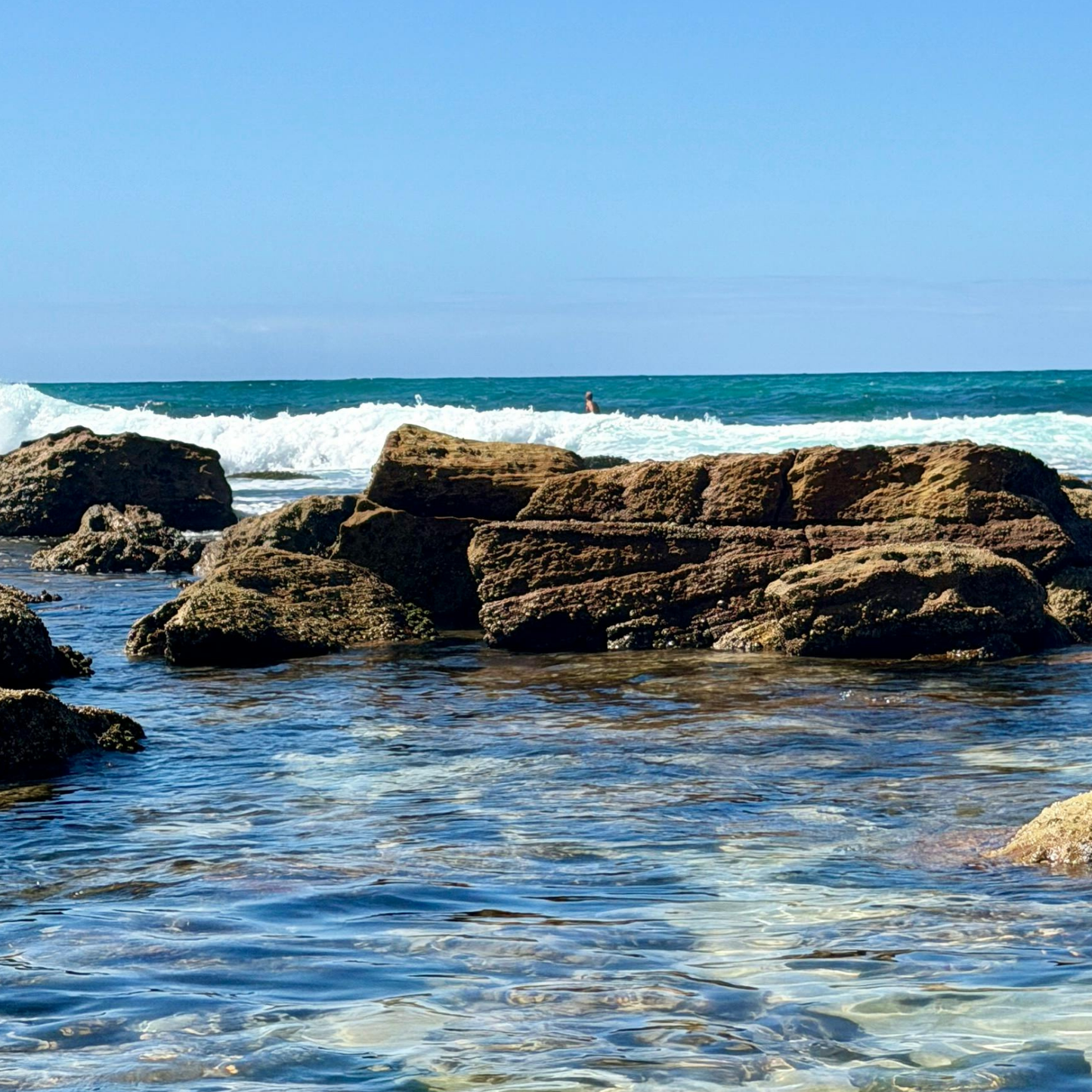 Periwinkle & Rust Frill Cushion