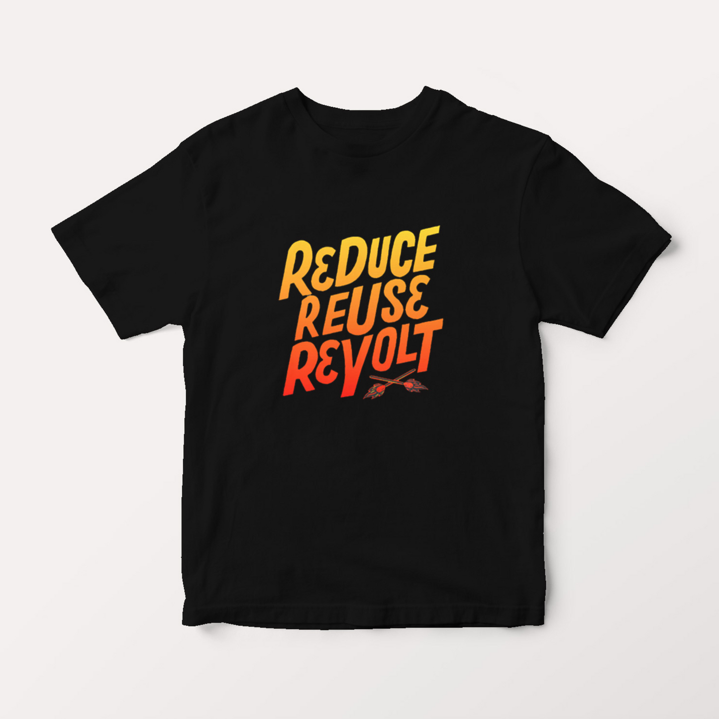 Reduce, Reuse, Recycle  T-Shirt- Black & Orange