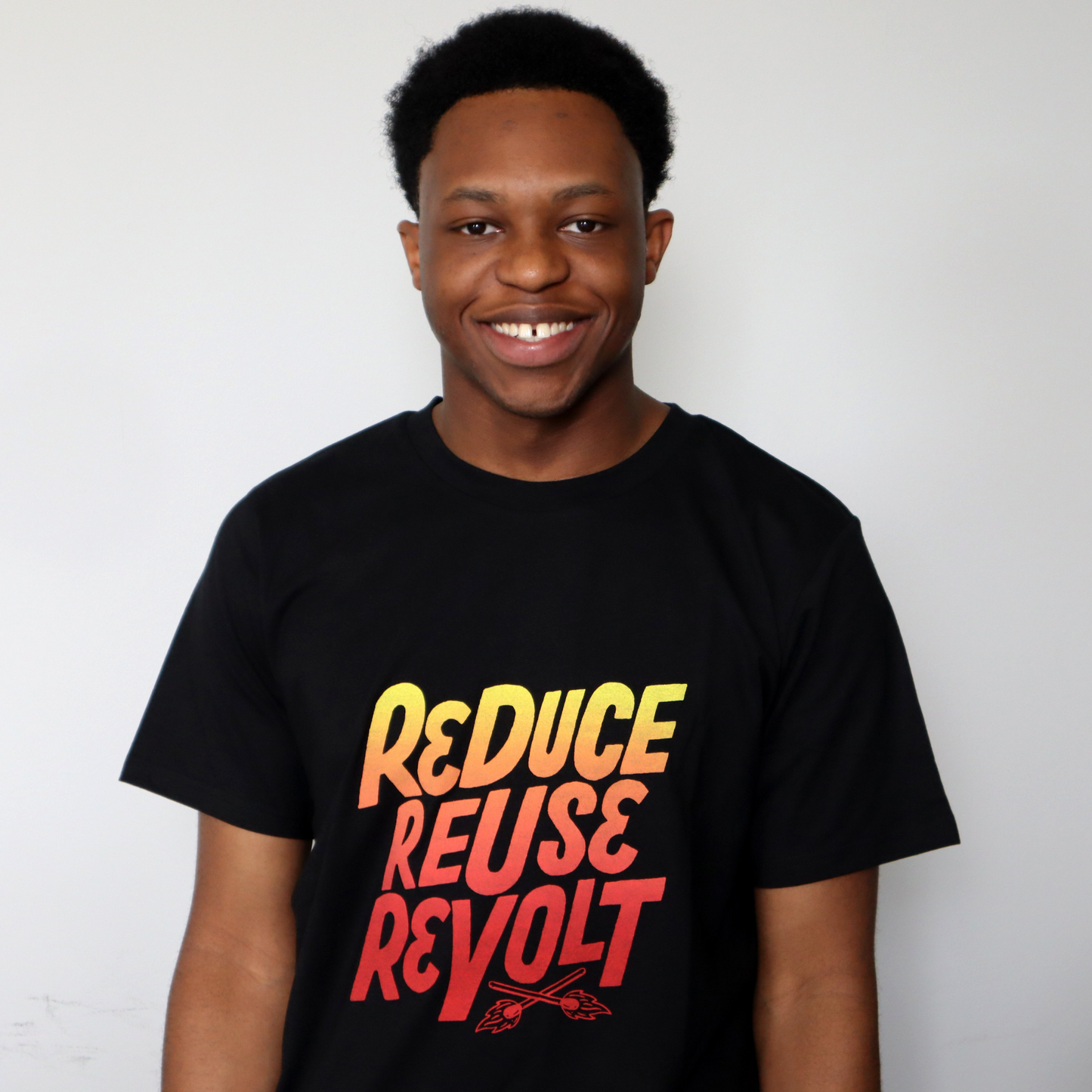Reduce, Reuse, Recycle  T-Shirt- Black & Orange