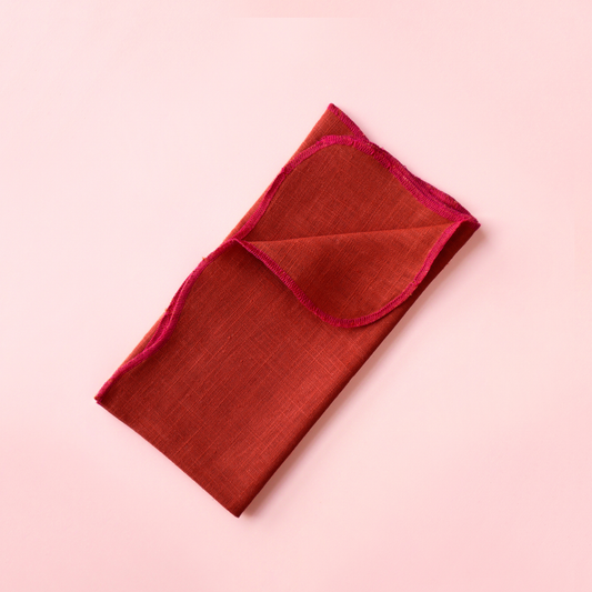 Pomegranate Scalloped Linen Napkins