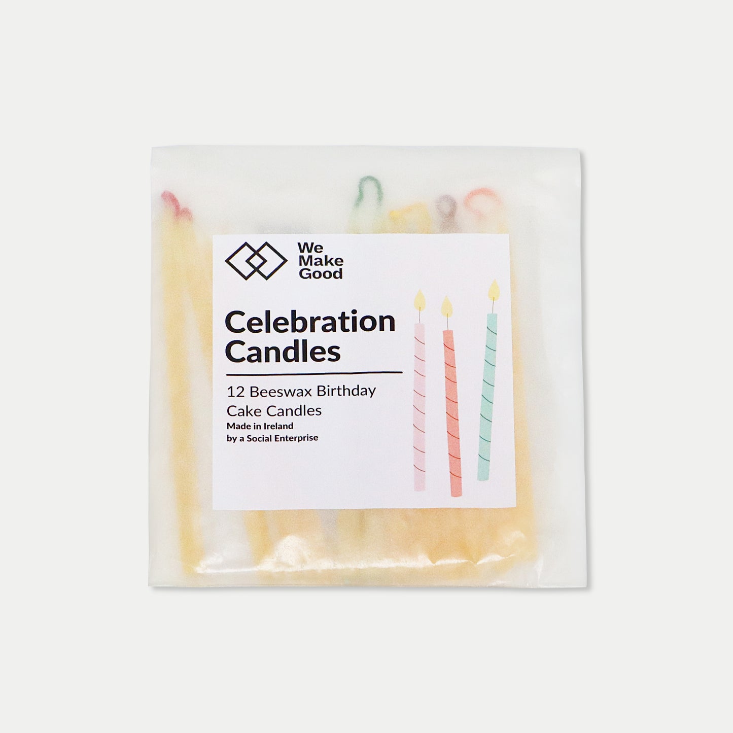 Birthday Cake Beeswax Candles - 12 pack