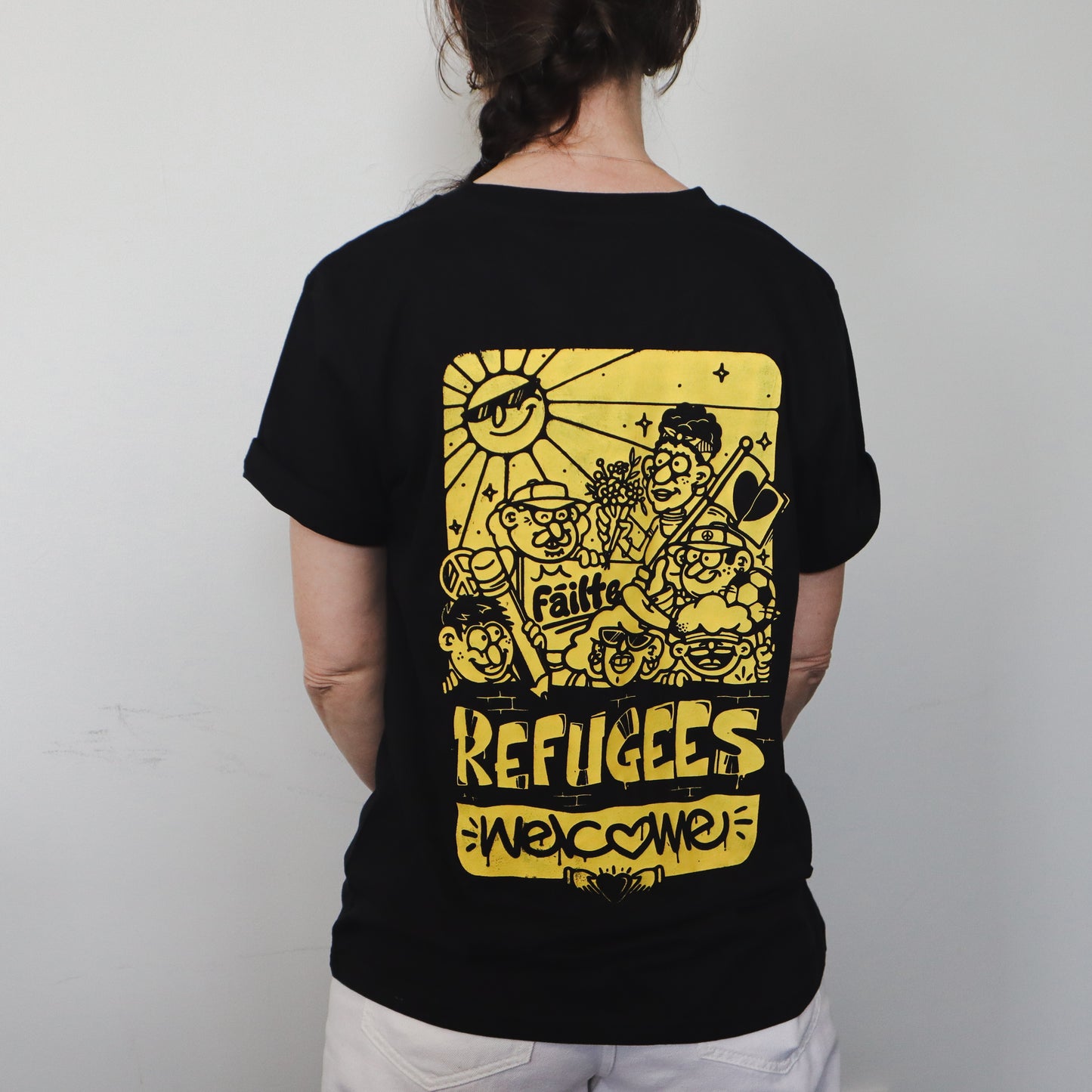 Refugees Welcome 2024 Screen Printed T-shirt