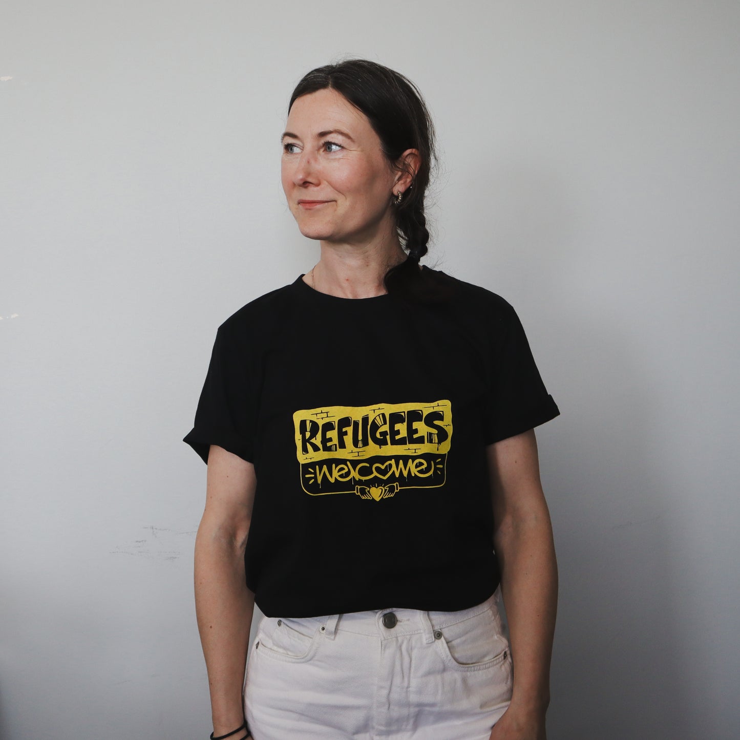 Refugees Welcome 2024 Screen Printed T-shirt