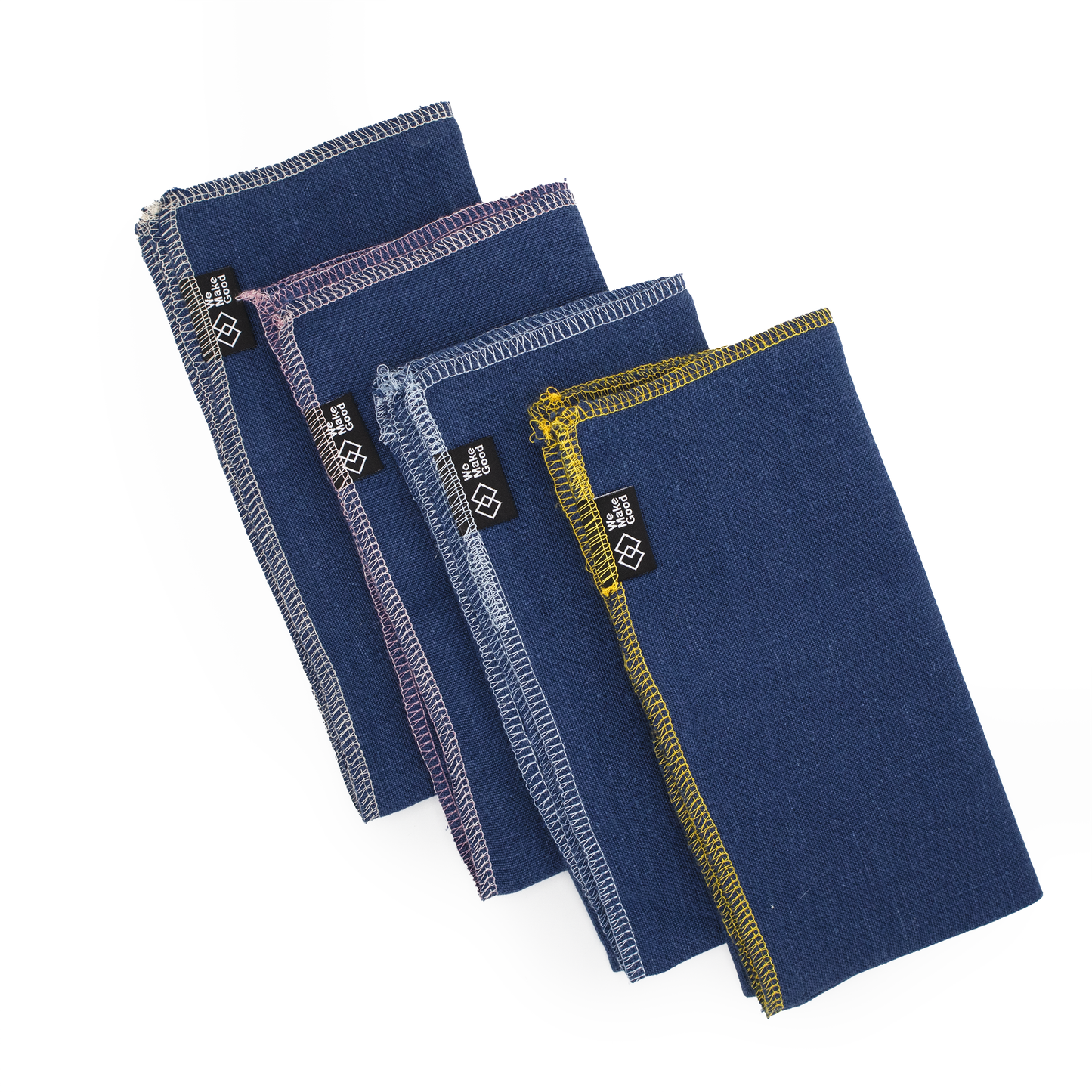 Linen Colourful Edge Napkins - Set of 4