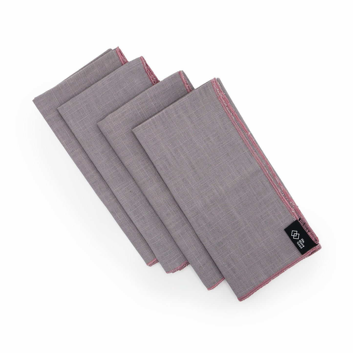 Linen Colourful Edge Napkins - Set of 4