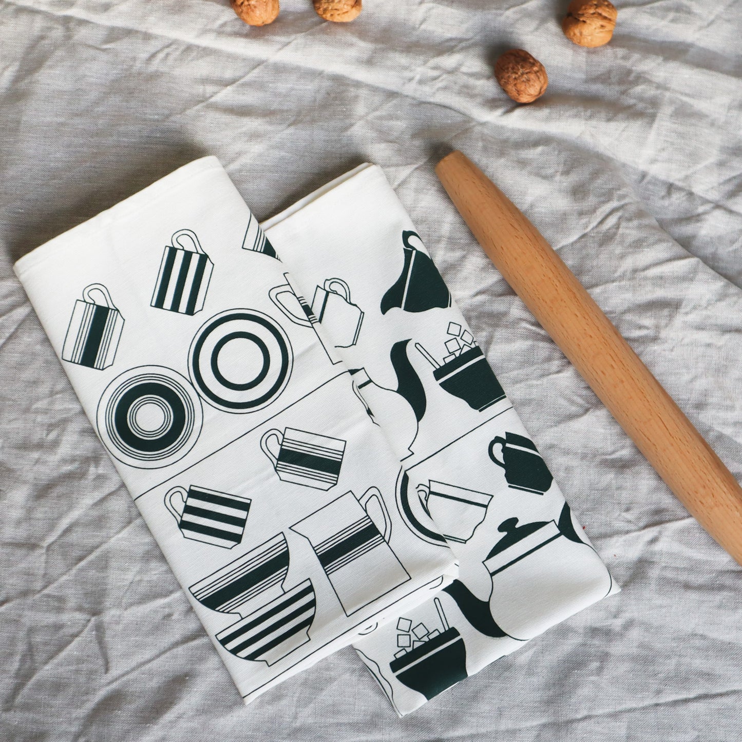 Tea Towels & Rolling Pin Gift Set