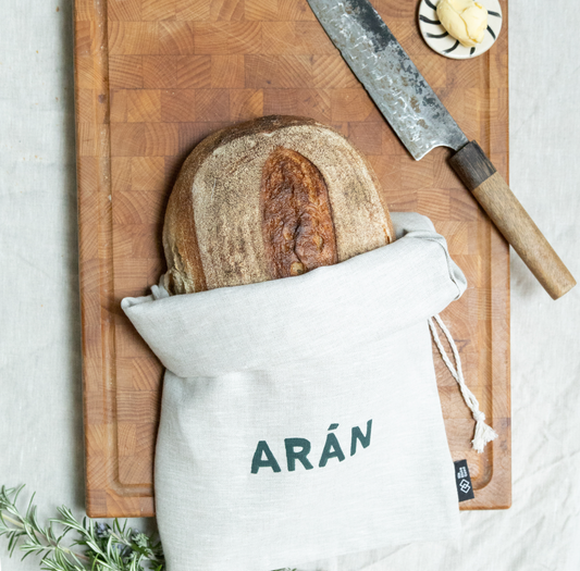 Arán Screen-printed Irish Linen Bread Bag