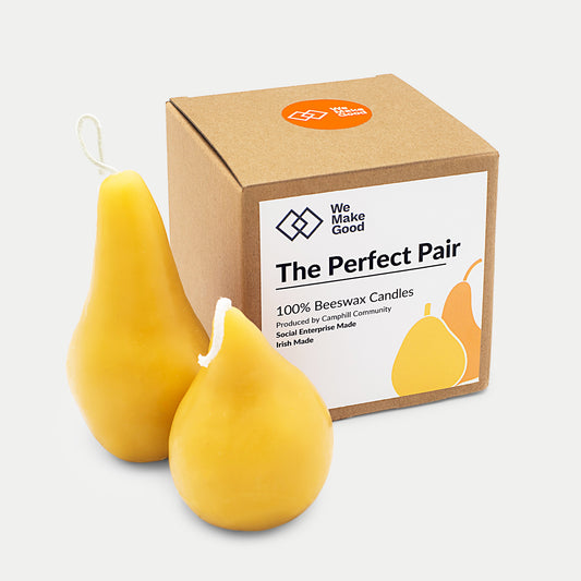 The Perfect Pair -  Two Pear Beeswax Candles Gift Set