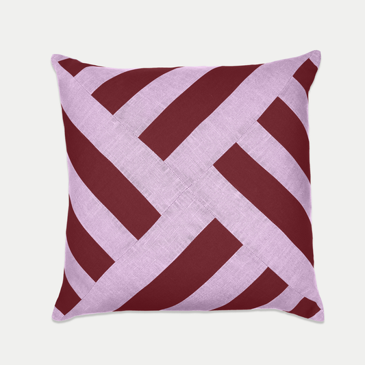 Fuchsia Hedgerow Patchwork Cushion