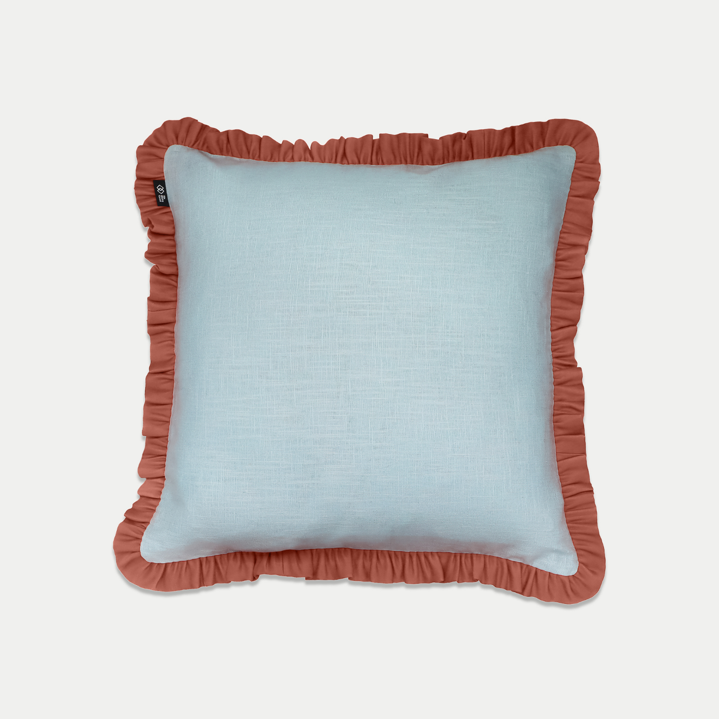 Periwinkle & Rust Frill Cushion