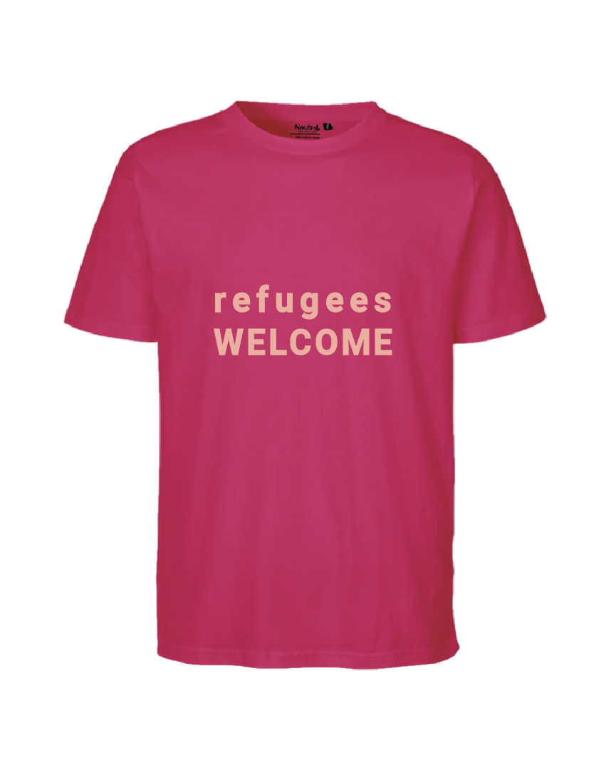 'Refugees Welcome' T-Shirt - Pink