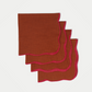 Cinnamon & Hot Pink Scalloped Linen Napkins