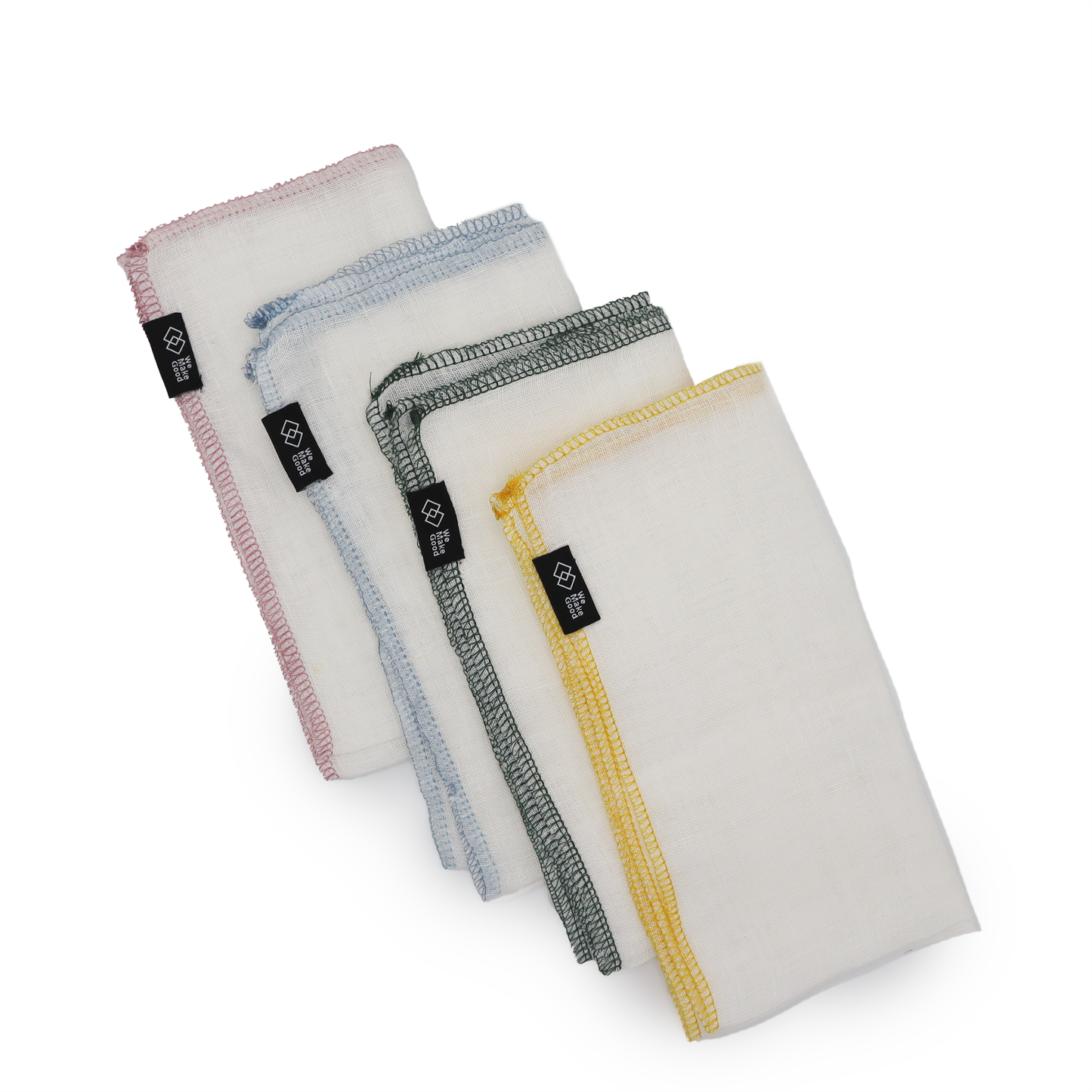 Linen Colourful Edge Napkins - Set of 4