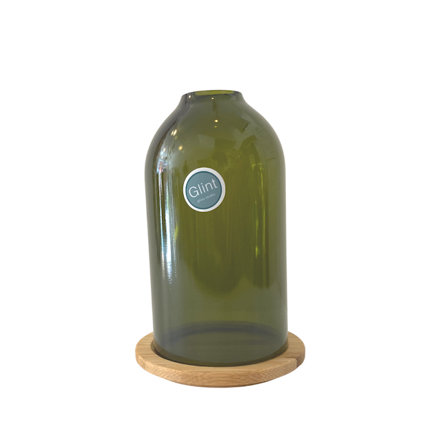 Glass Candle Lantern - Green