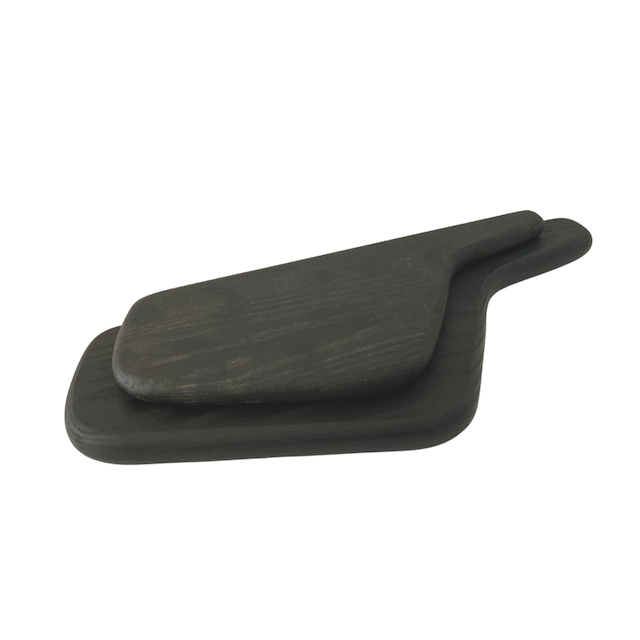 Ebonised Ash Wooden Serving Boards - Set of Two