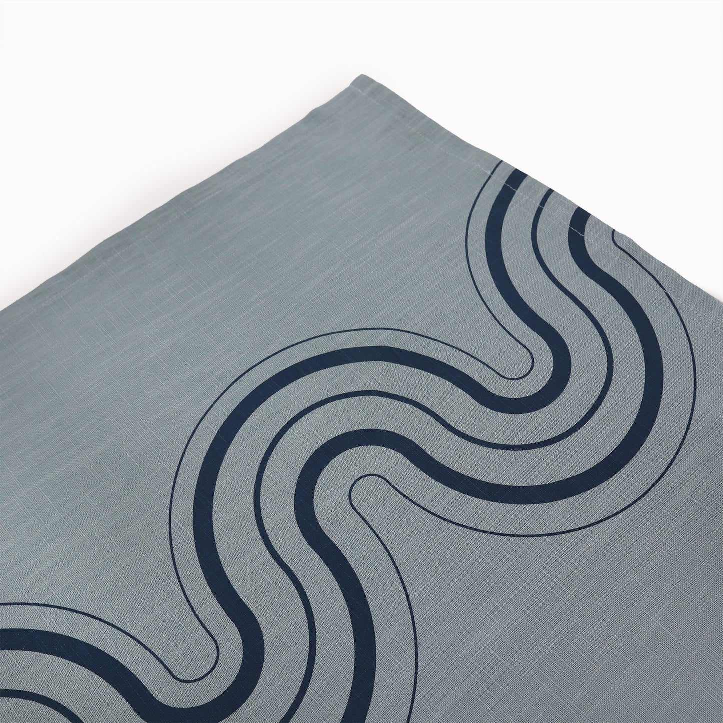 Aqua & Ocean Blue Handprinted Linen Napkin Set of 2