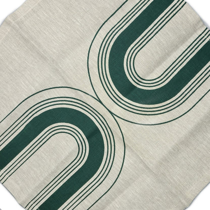 Oatmeal & Forest Green Handprinted Linen Napkin Set of 2