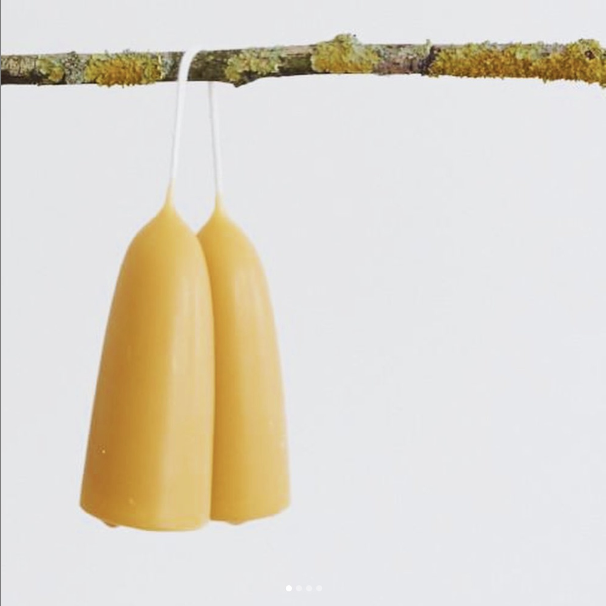 Dipped Beeswax Long Burning Candles - 2 pack, 12cm