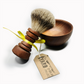 Wooden Shaving Brush & Bowl Set