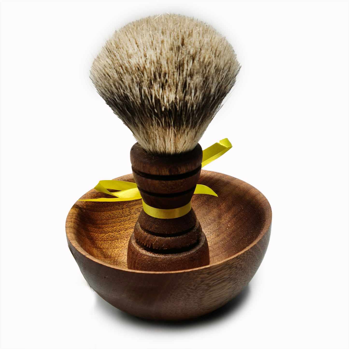 Wooden Shaving Brush & Bowl Set