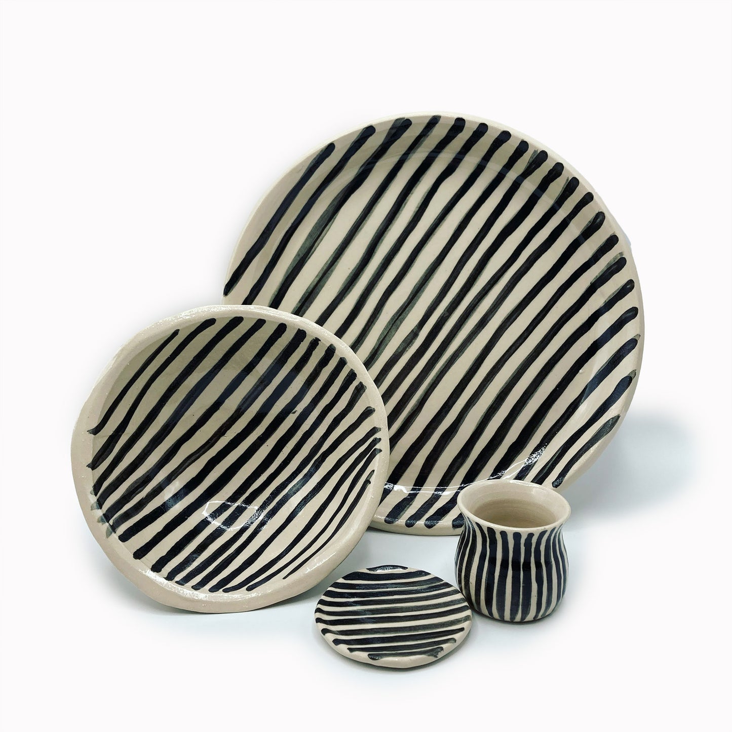 Striped Ceramic Dinner Plate