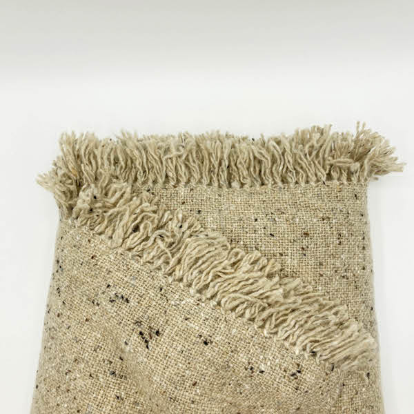 Handwoven Irish Wool Blanket - Oatmeal