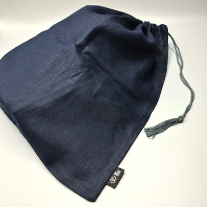 Irish Linen Drawstring bag side detail